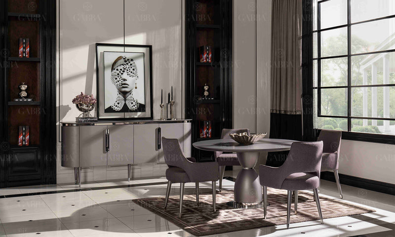 Astana Modern Dining Room Set (Grey)