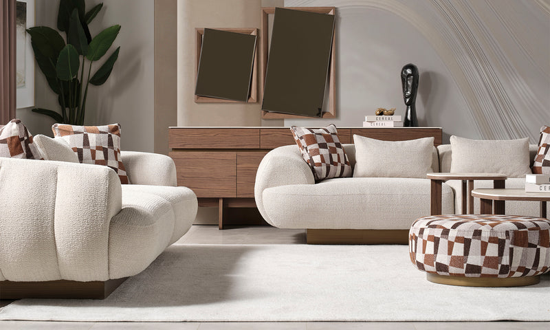 Fluffy Modern Sofa Set