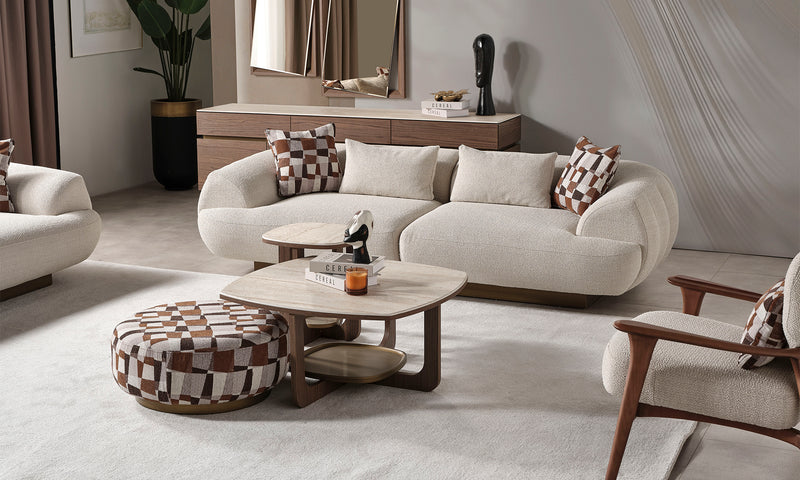 Fluffy Modern Sofa Set