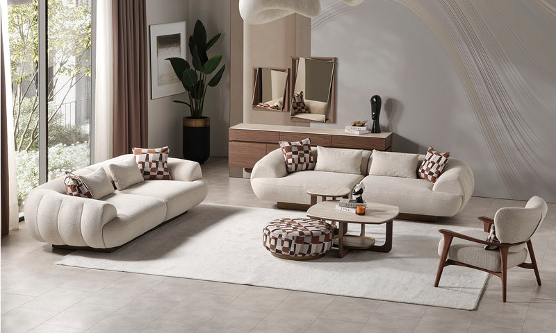 Fluffy Modern Sofa Set