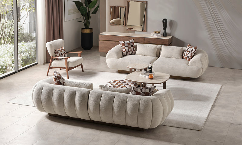 Fluffy Modern Sofa Set