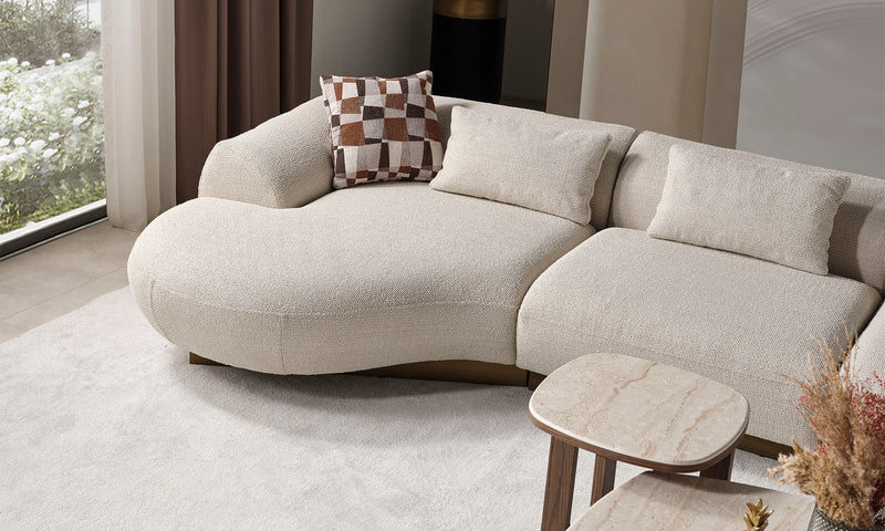 Fluffy Modern Corner Sofa Set