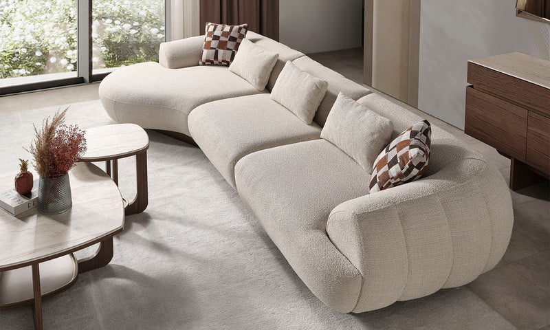 Fluffy Modern Corner Sofa Set