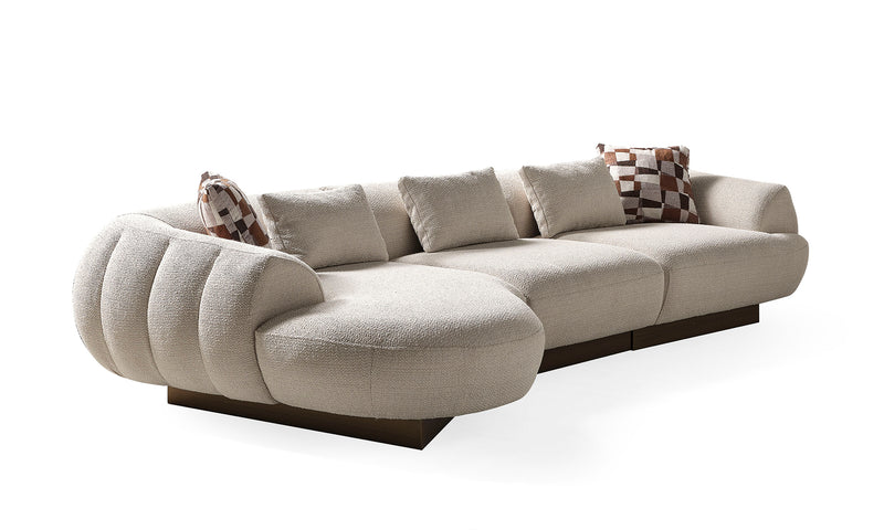 Fluffy Modern Corner Sofa Set