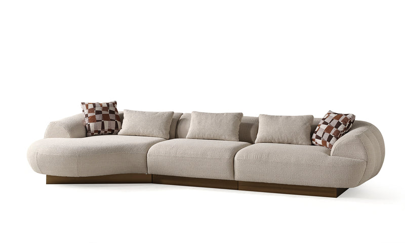 Fluffy Modern Corner Sofa Set