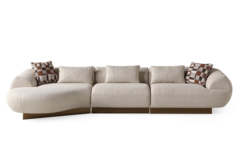 Fluffy Modern Corner Sofa Set