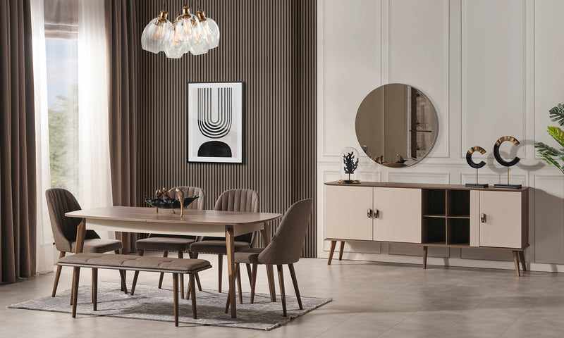 Hünkar White Modern Dining Room Set