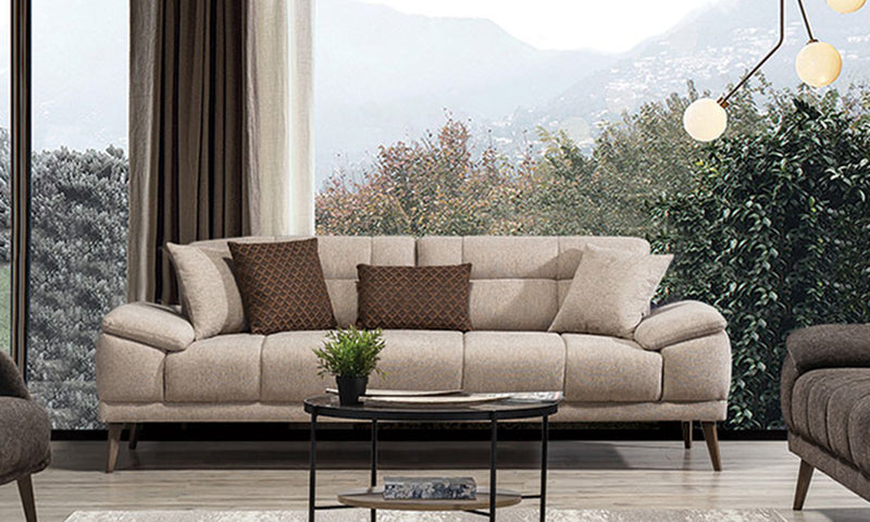 Loren Wooden Leged Three-Piece Sofa