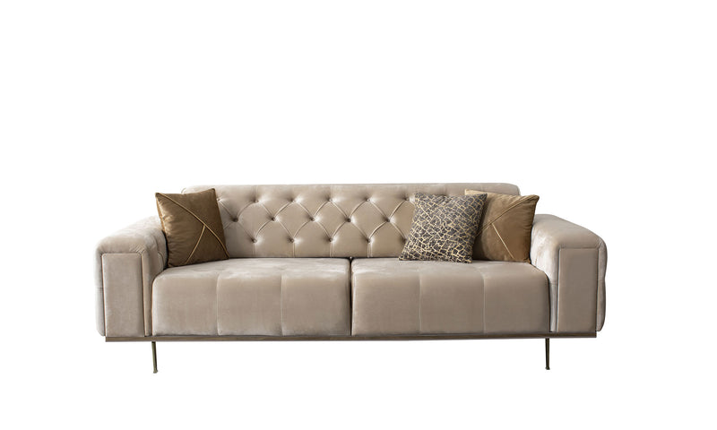 Yanke Quilted Three-Seat Sofa