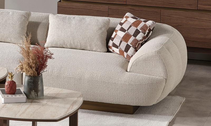 Fluffy Modern Corner Sofa Set