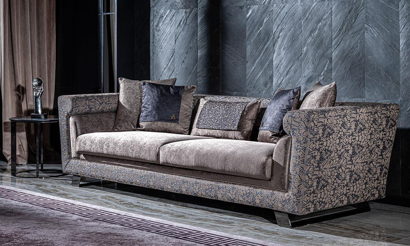 Sartorier Four-Seat Patterned Fabric Sofa